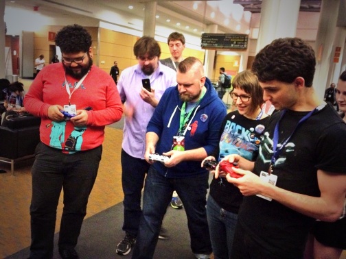 Fans gather around one of the newest "Nindie" Games "Sportsball"
